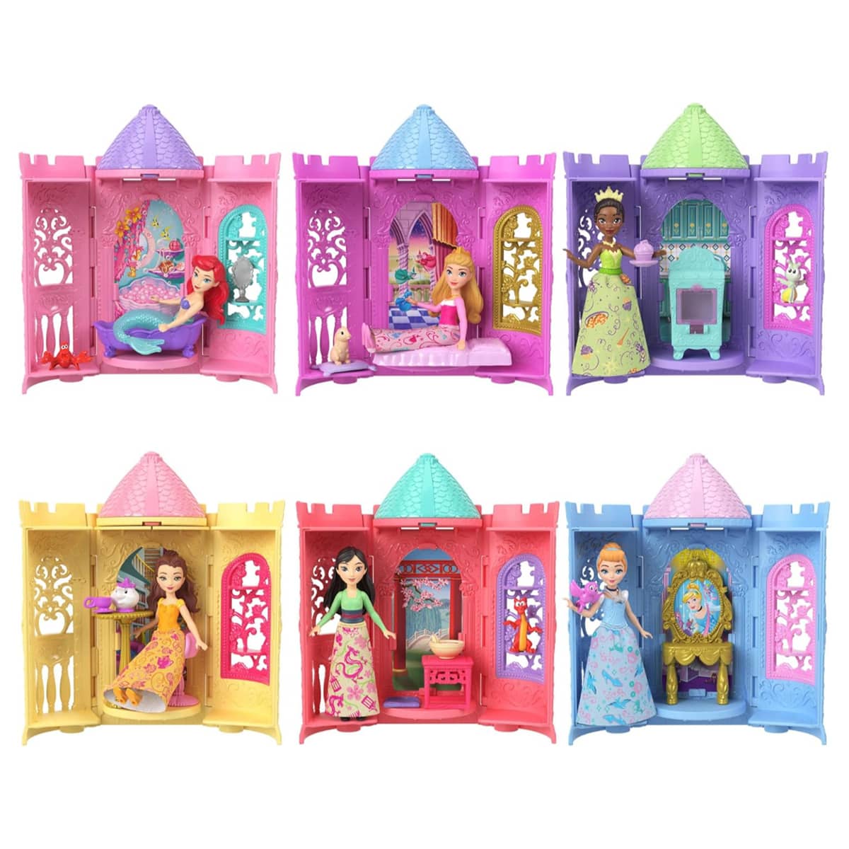 Disney Princess Assorted Surprise Small Doll with Tower Stacker Reveal Wave 1 Playset Girls, 3-4 Years