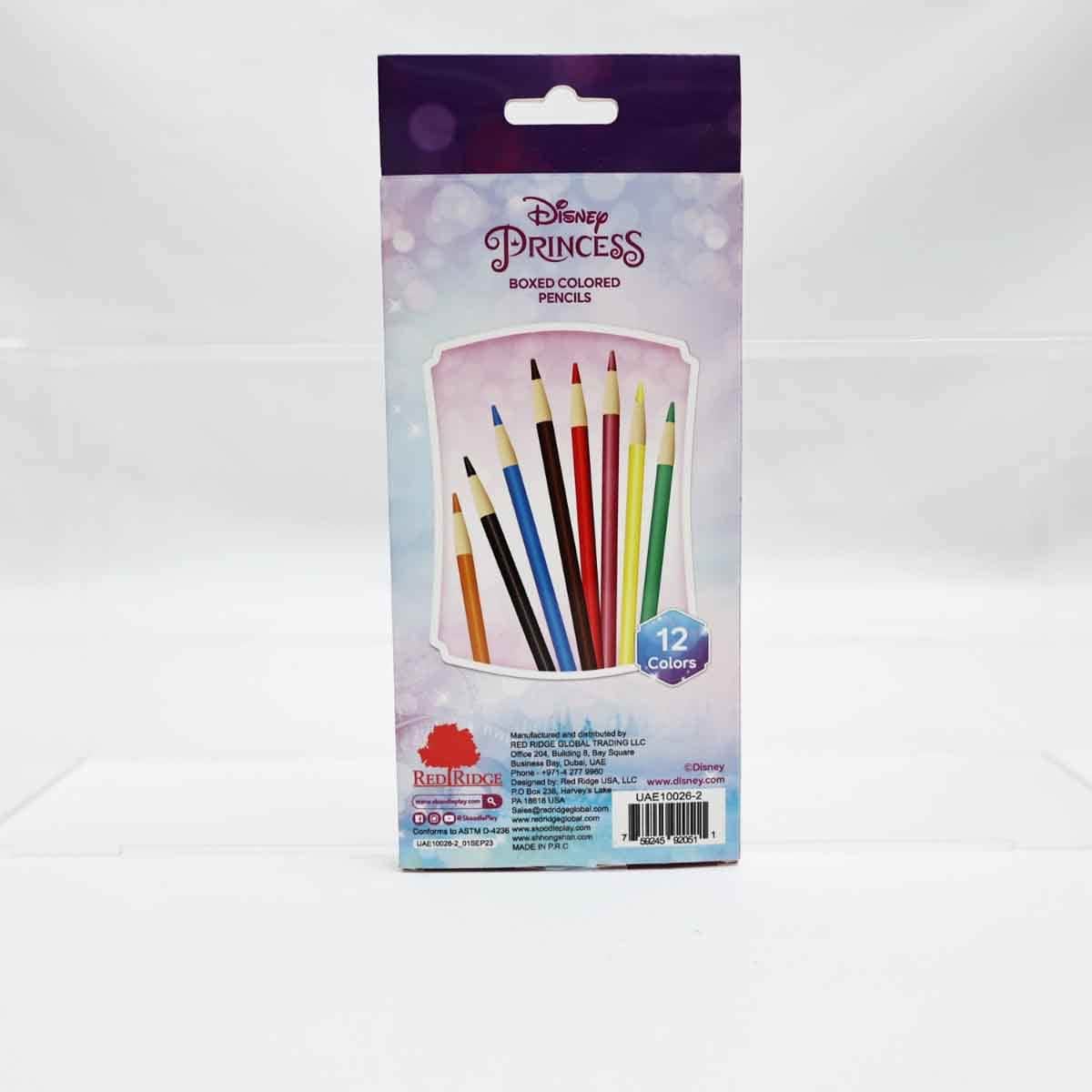 Disney Princess & Frozen 32-Pages Activity Book + 12 Coloured & HB Pencils with Pencil Box Bundle
