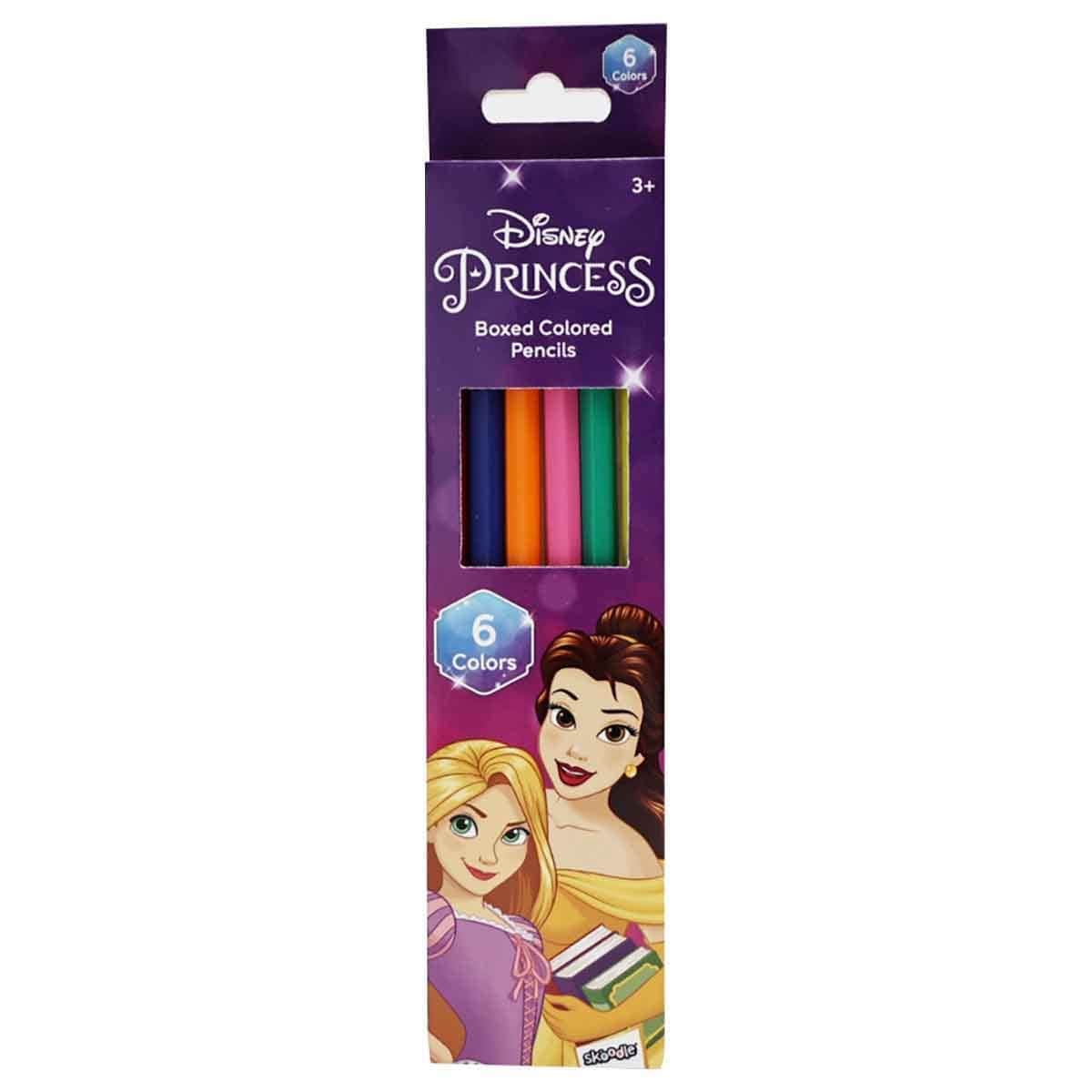 Disney Princess + Frozen + Minnie + Pixar Cars Mini Magic Ink Book with 6 Coloured Pencils Bundle