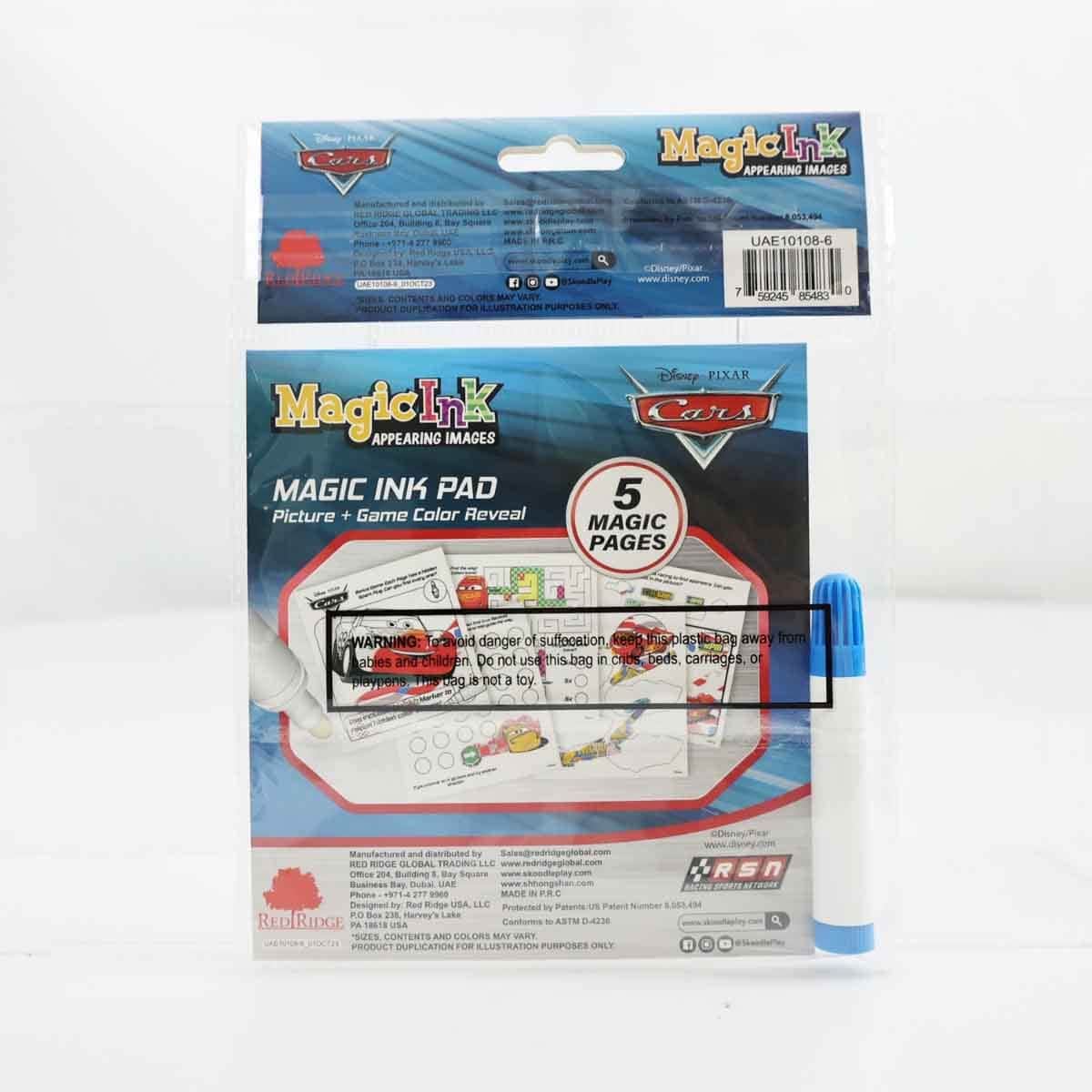 Disney Princess + Frozen + Minnie + Pixar Cars Mini Magic Ink Book with 6 Coloured Pencils Bundle