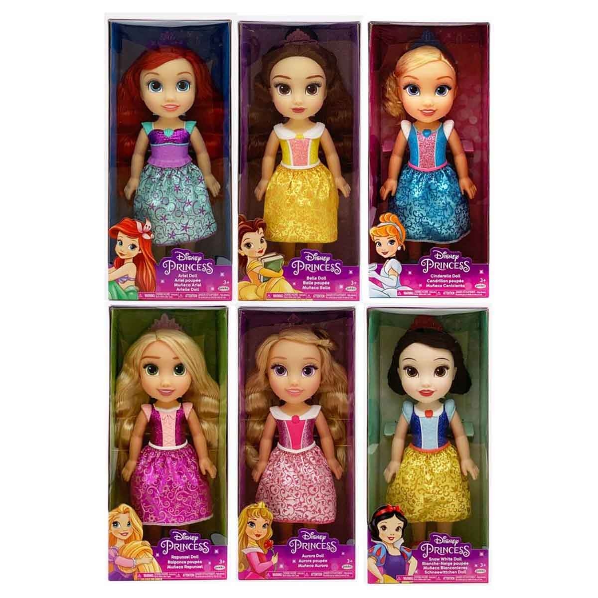 ديزني برنسيس دمية 15 إنش بتصميم صلب منوع للبنات، 3-4 سنوات