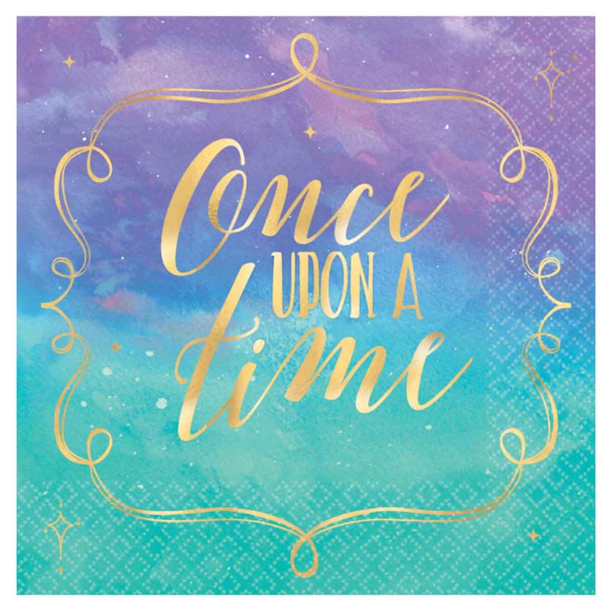 Disney Princess 16-Piece Hot Stamped Beverage Napkin Set