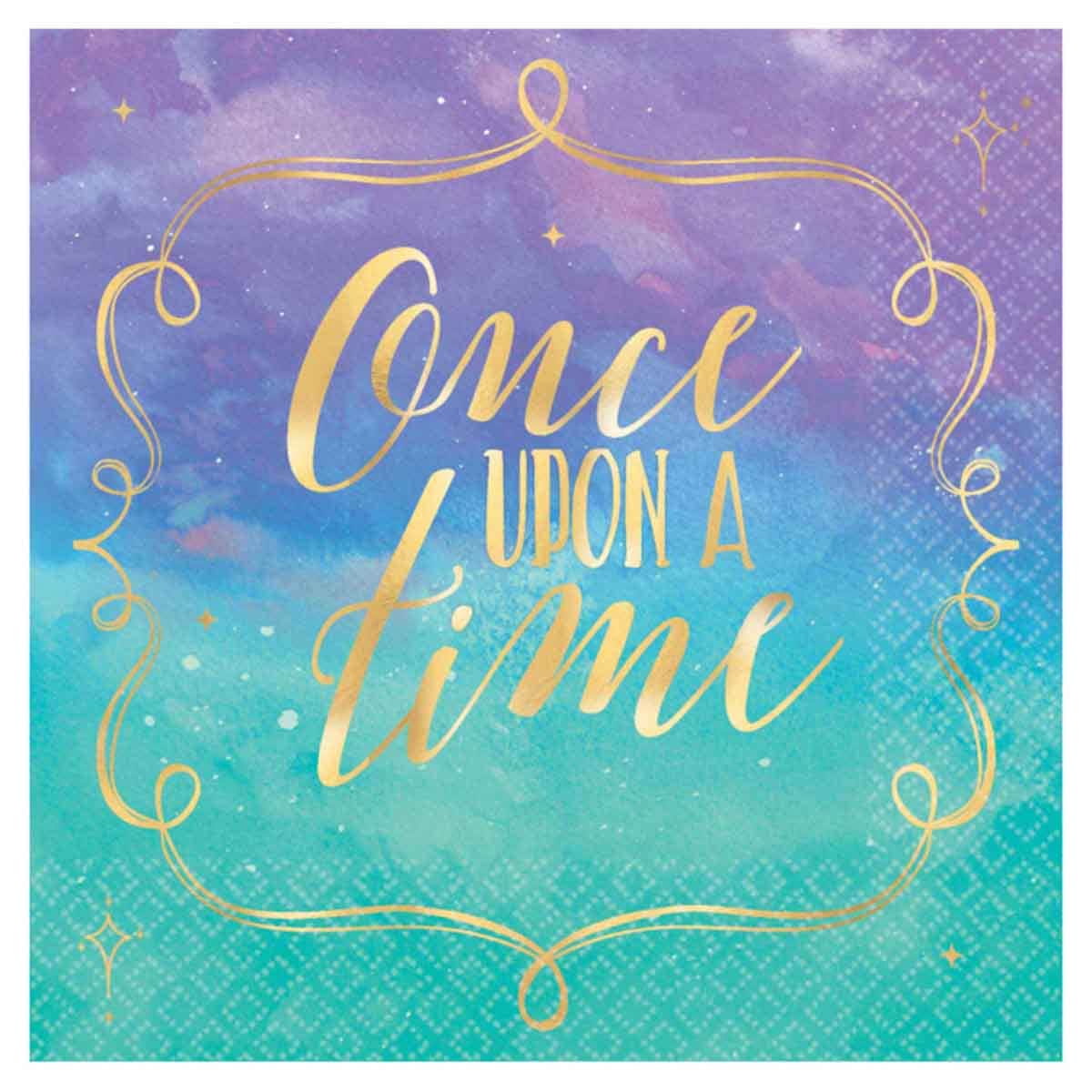 Disney Princess 16-Piece Hot Stamped Beverage Napkin Set