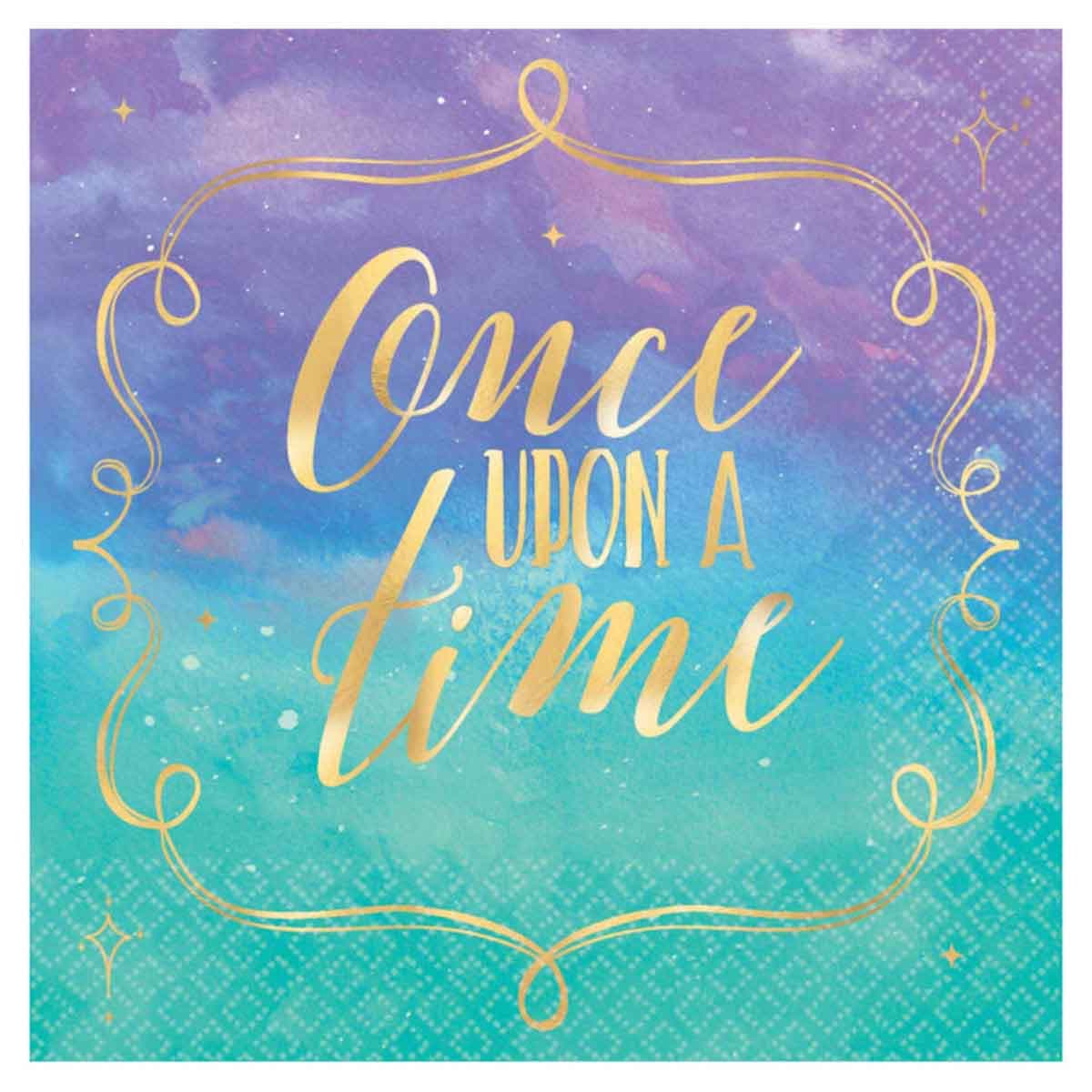 Disney Princess 16-Piece Hot Stamped Beverage Napkin Set
