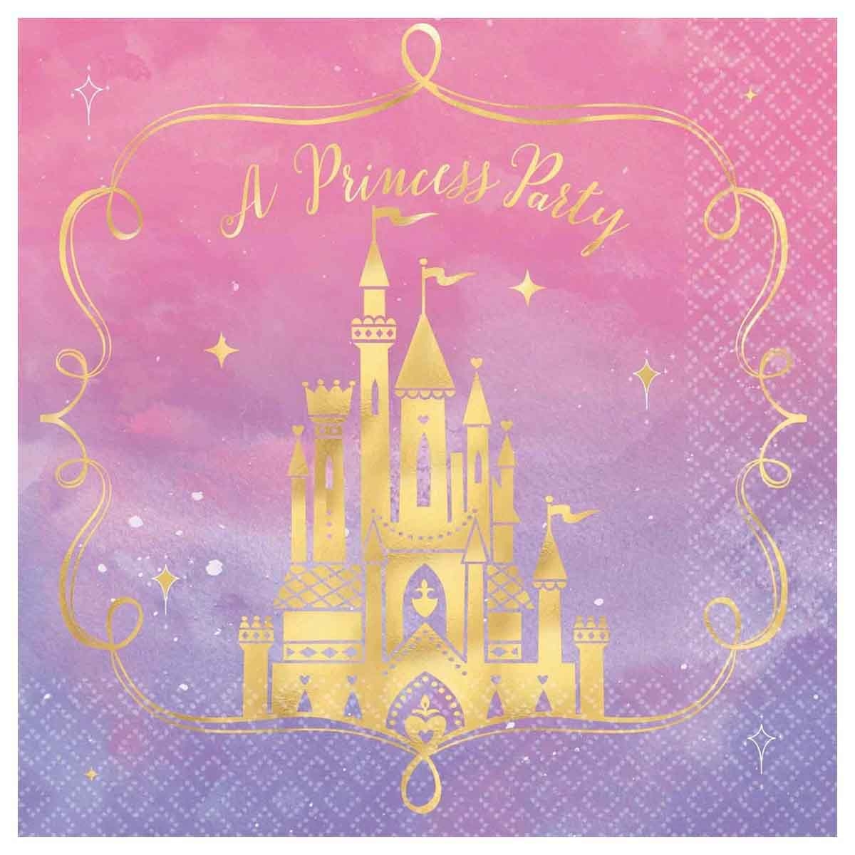 Disney Princess 16-Piece Hot Stamped Lunch Napkin Set