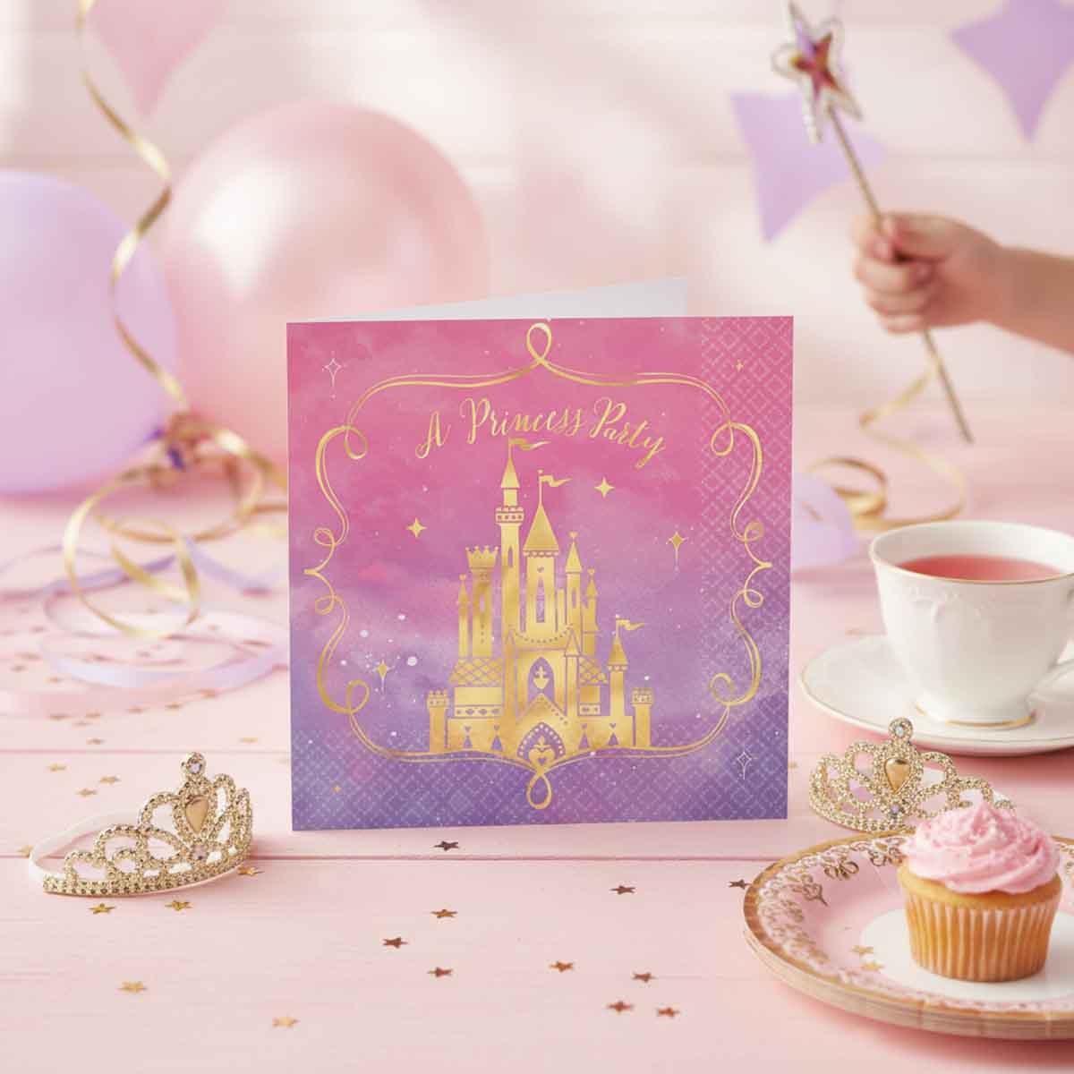 Disney Princess 16-Piece Hot Stamped Lunch Napkin Set