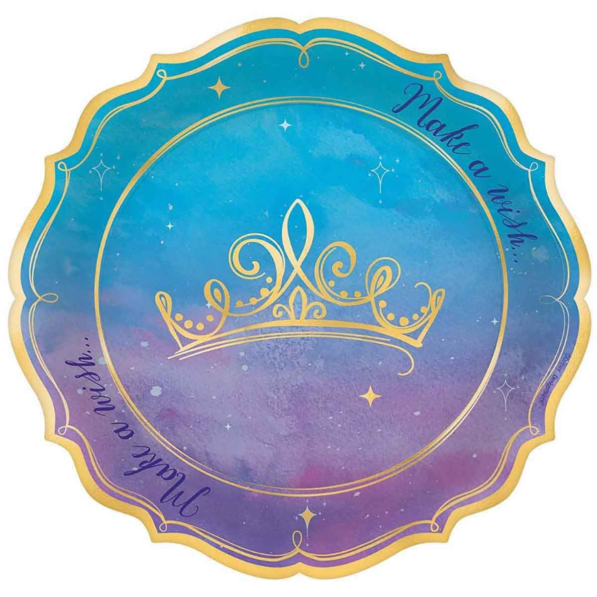 Disney Princess 7" Metallic Square Plate Set