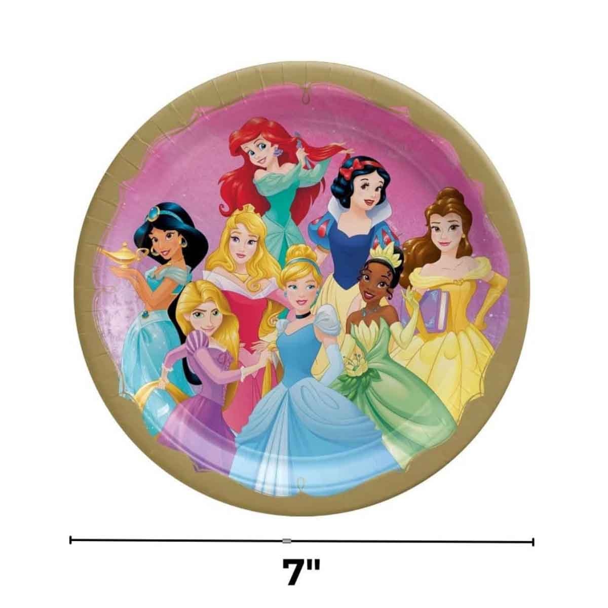 Disney Princess 8-Piece 7" Round Paper Plate Set