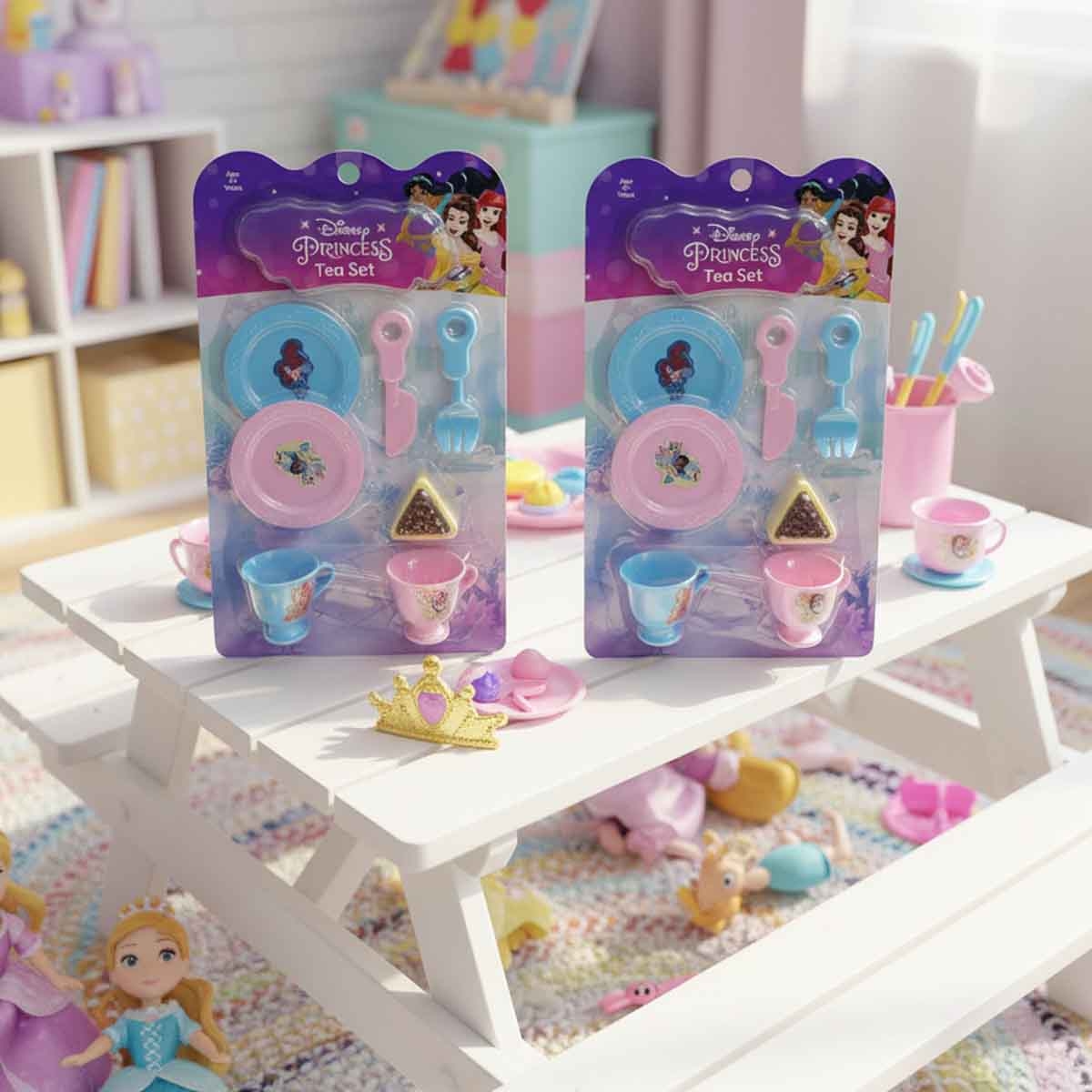 ديزني برنسيس طقم شاي منوع للبنات، 3-4 سنوات