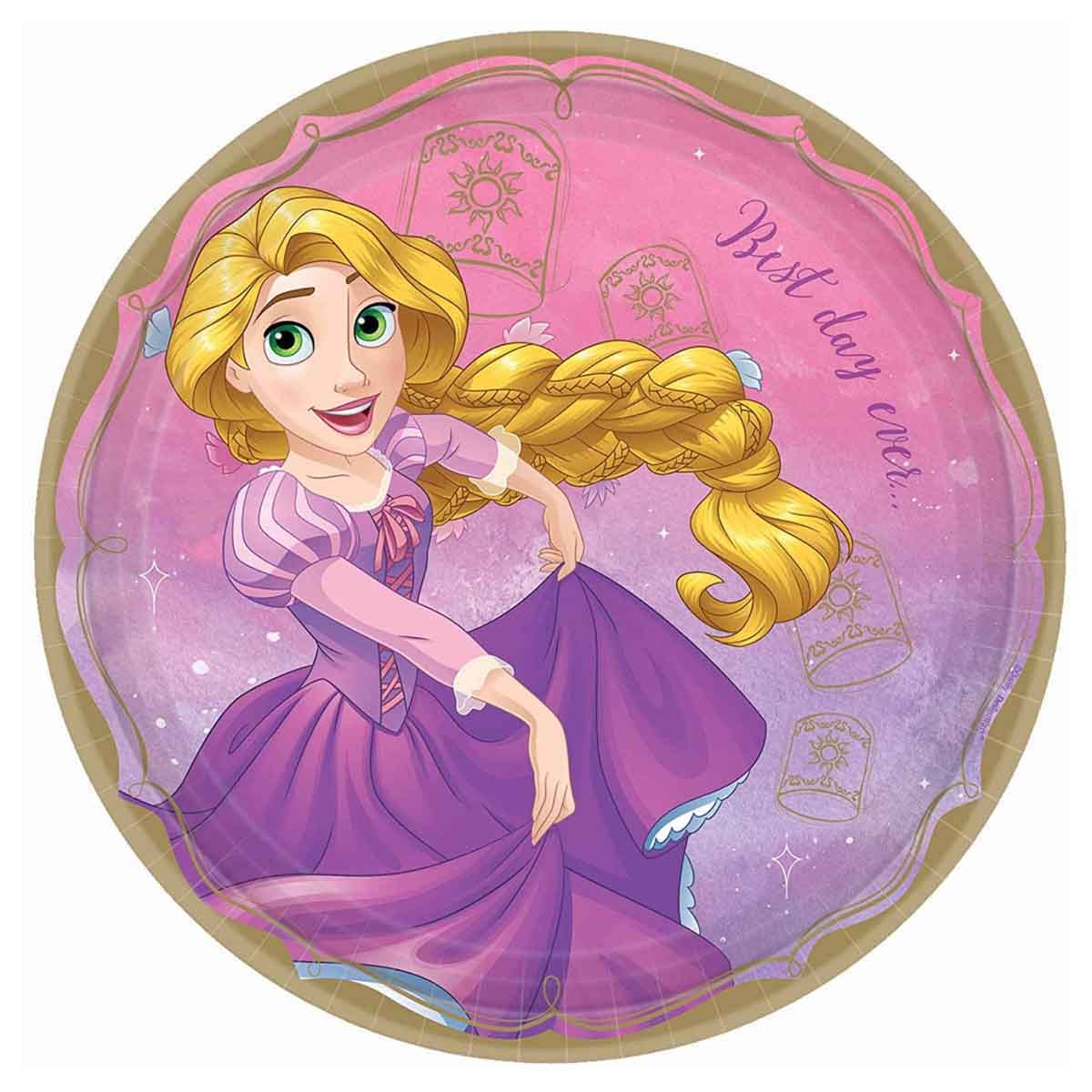 Disney Princess 8-Piece 9" Rapunzel Paper Plate Set