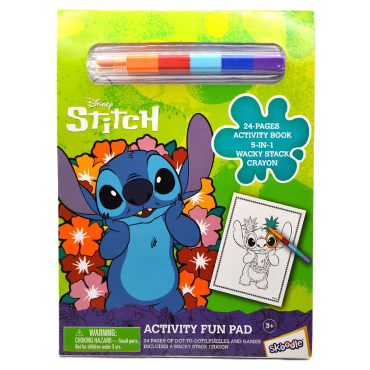 Disney Stitch Activity Fun Pad with Stackable Crayon Unisex, 3-4 Years