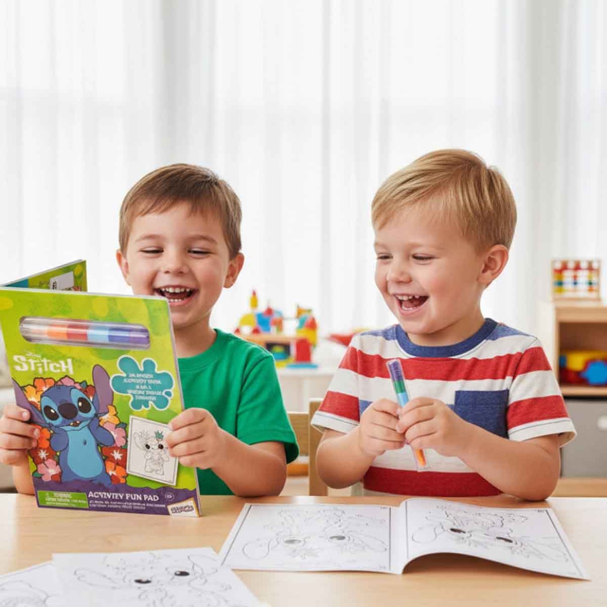 Disney Stitch Activity Fun Pad with Stackable Crayon Unisex, 3-4 Years