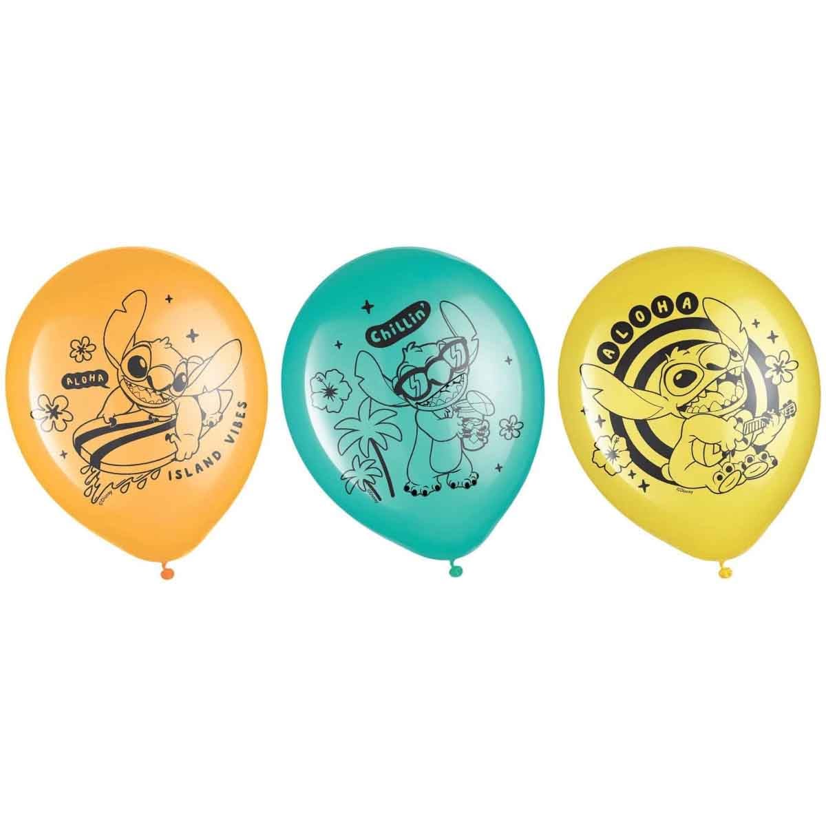 Disney Stitch 6-Piece 12" Latex Balloons Set