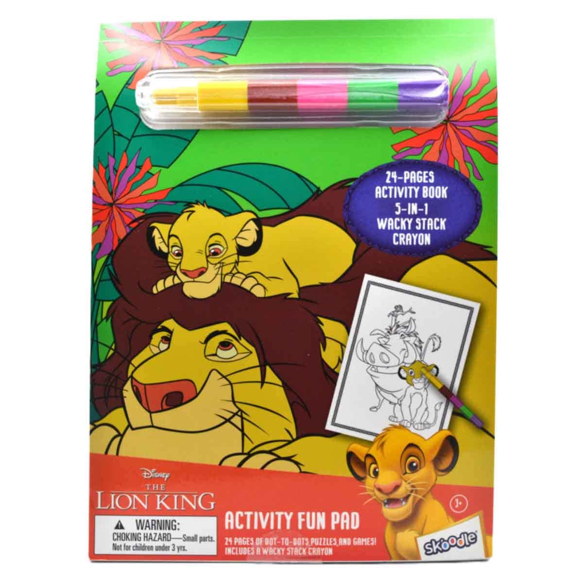 Disney The Lion King Activity Fun Pad with Stackable Crayon Unisex, 3-4 Years
