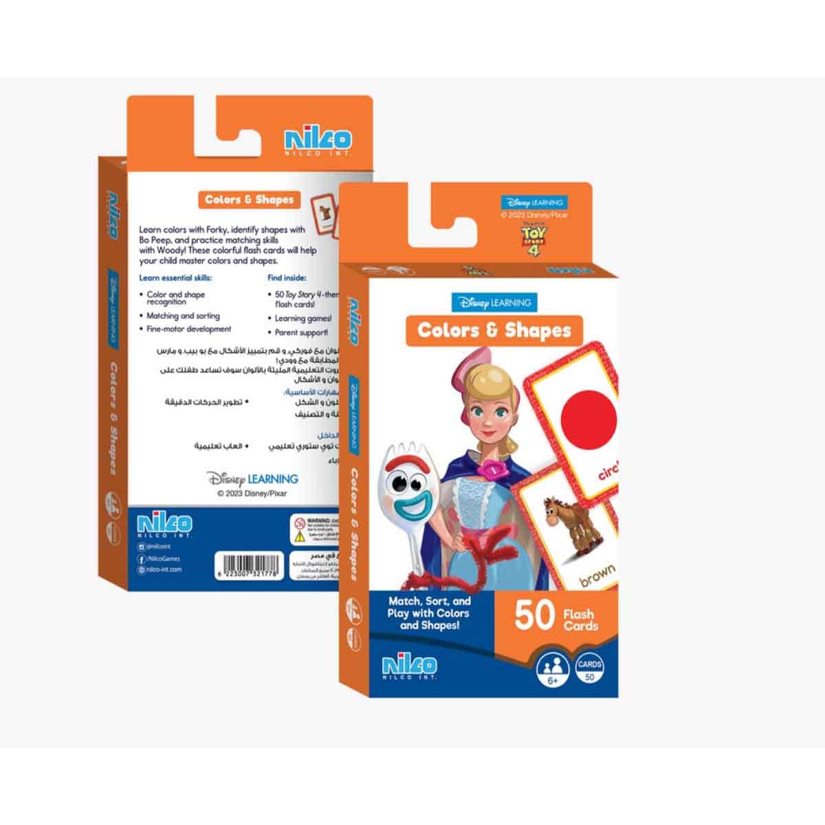 Disney Learning Toy Story 4 Colors & Shapes 50 Flash Card Unisex, 5-7