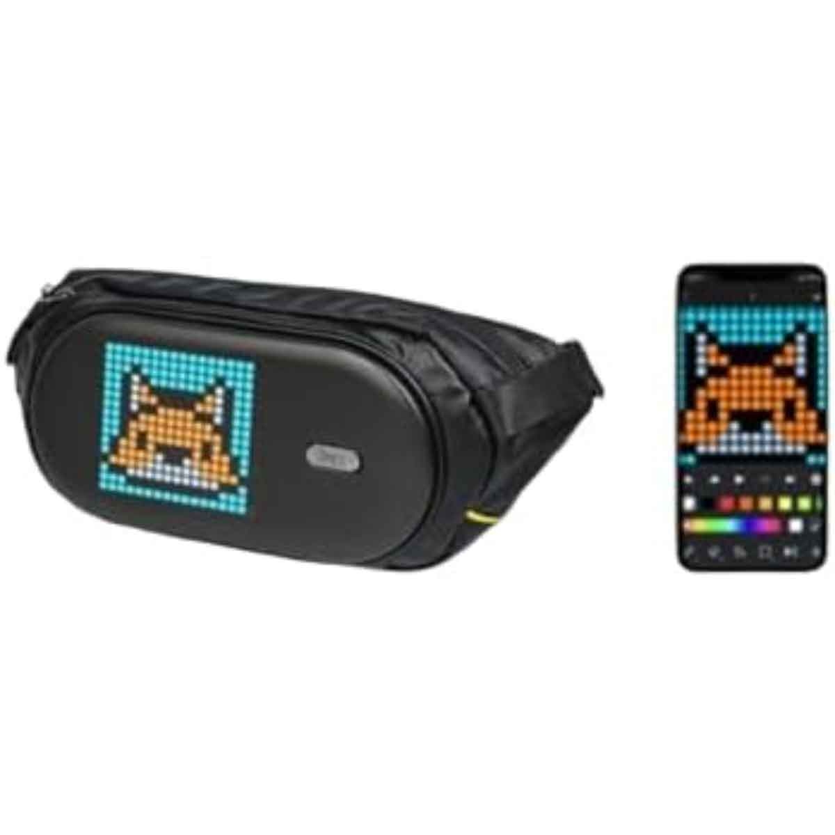 Divoom Black Pixoo C Customizable LED Screen Sling Bag