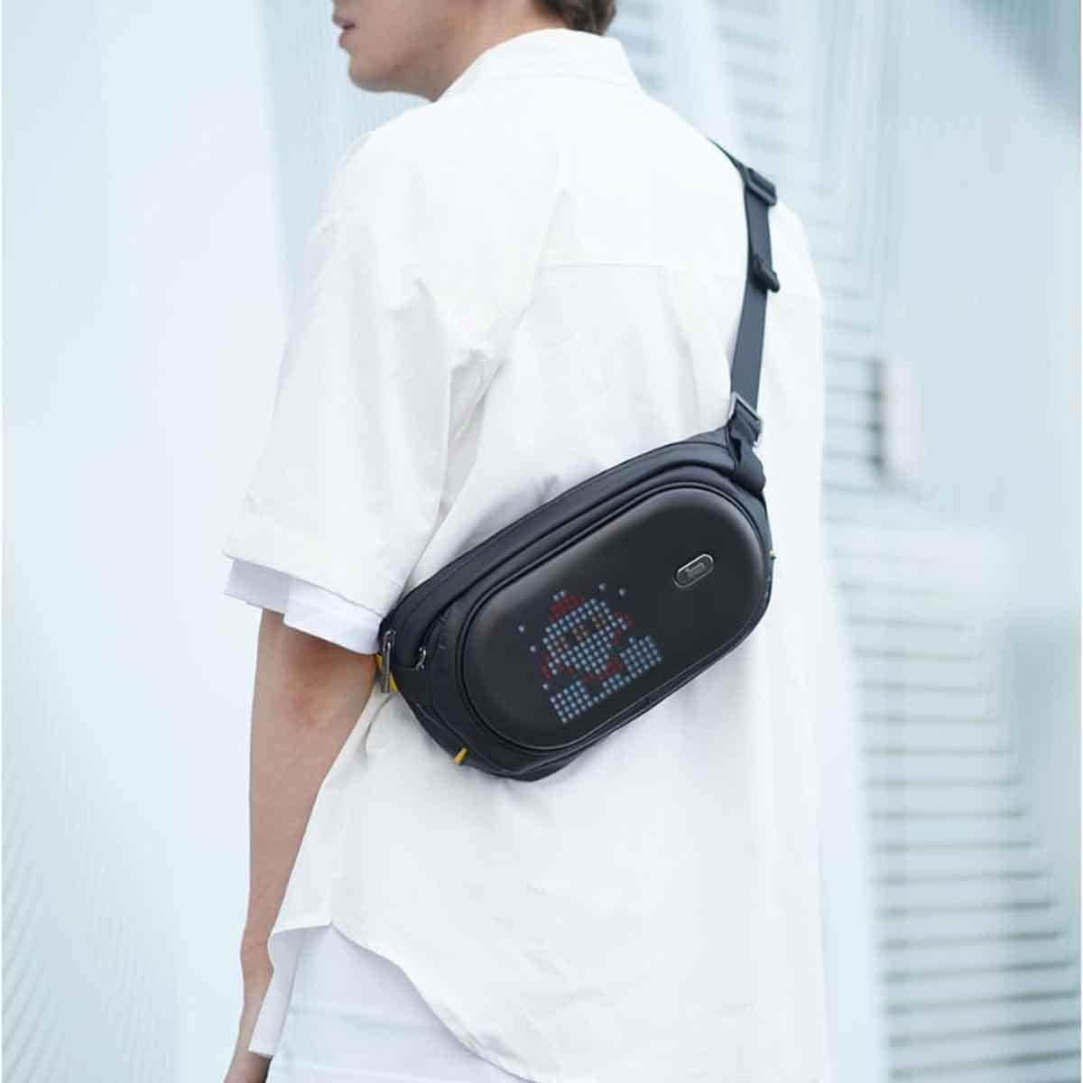 Divoom Black Pixoo C Customizable LED Screen Sling Bag
