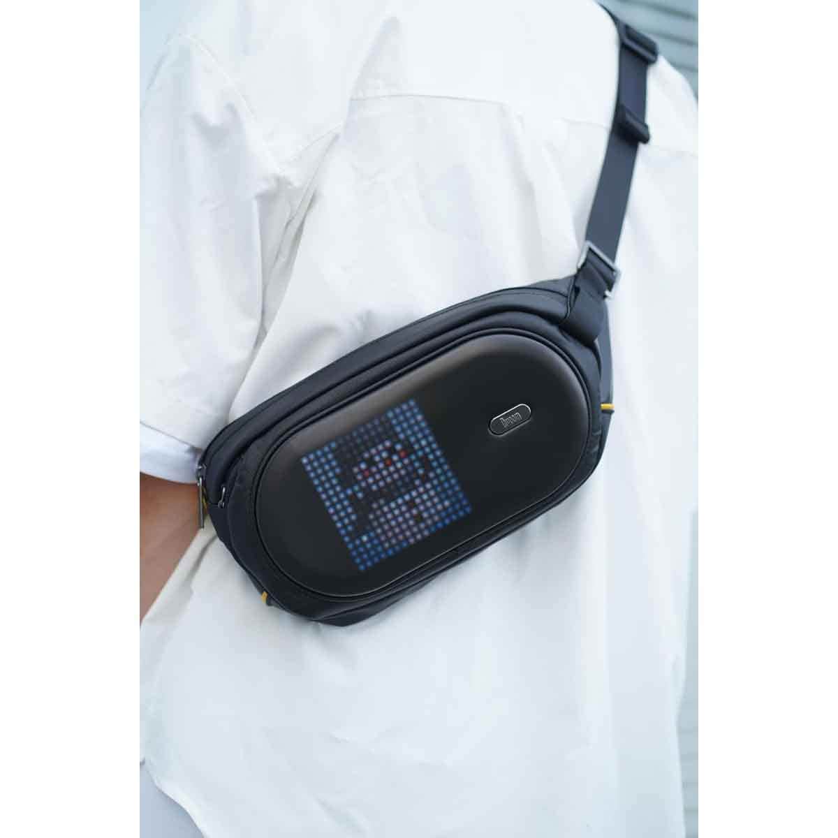 Divoom Black Pixoo C Customizable LED Screen Sling Bag