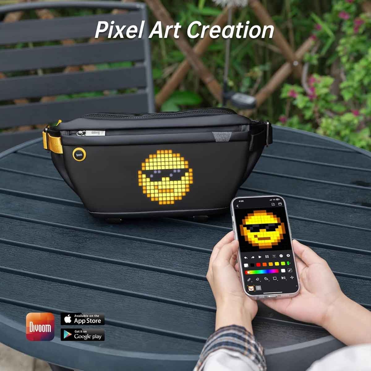 Divoom Black Pixoo Sling Bag
