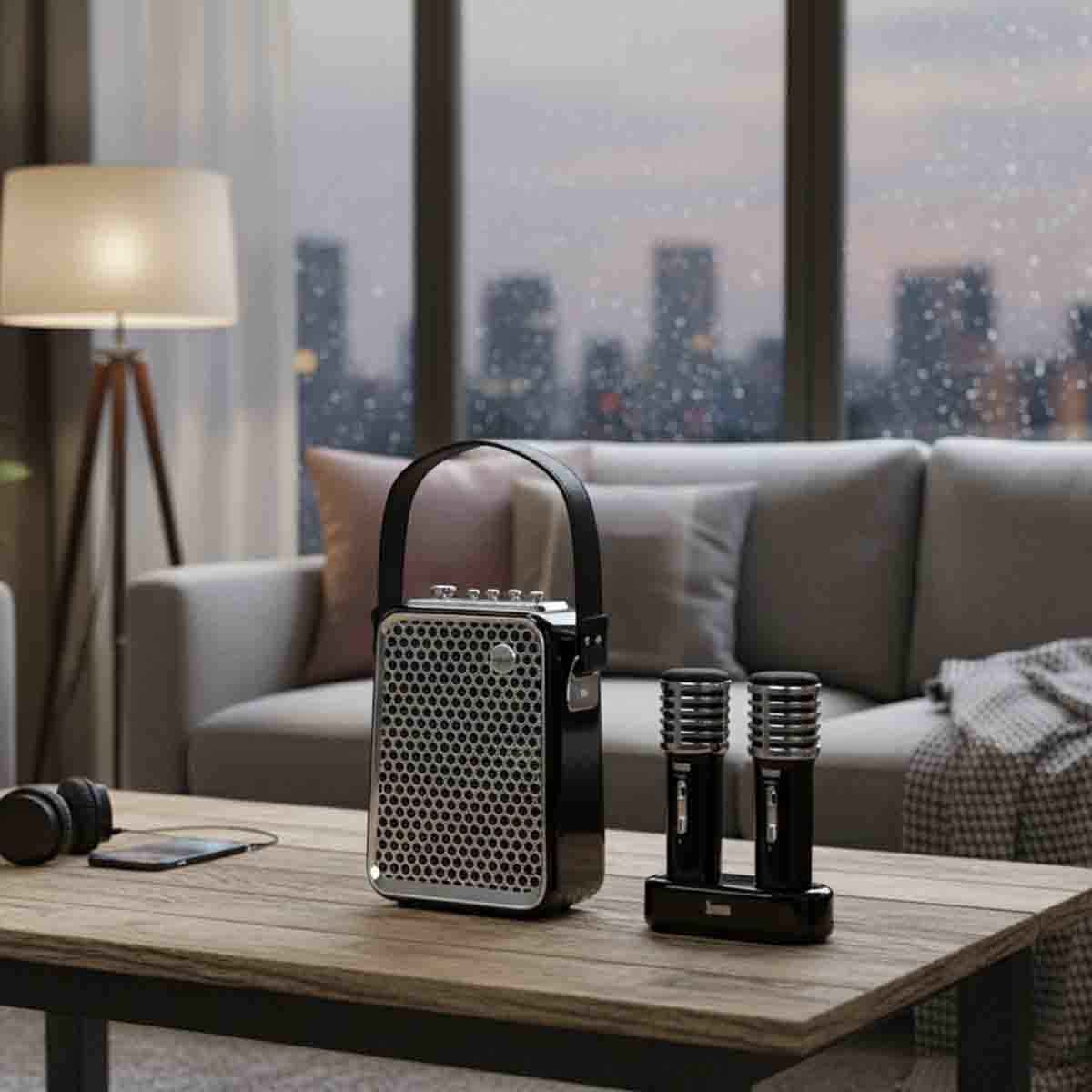 Divoom SongBird-HQ2 Bluetooth Speaker with Dual Wireless Microphones