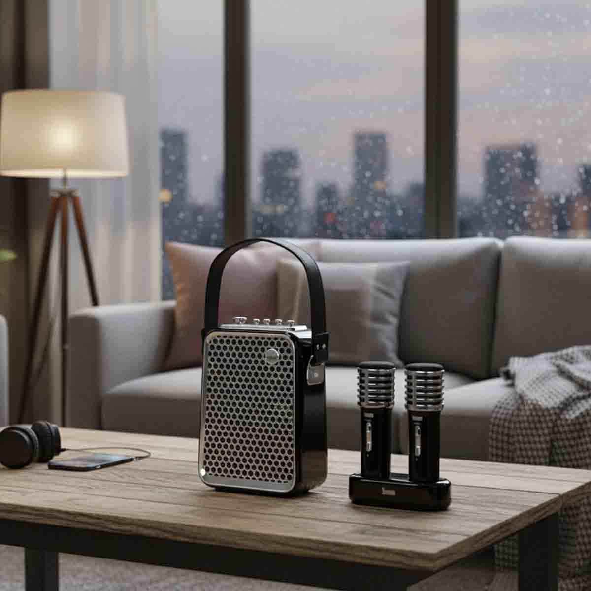 Divoom SongBird-HQ2 Bluetooth Speaker with Dual Wireless Microphones