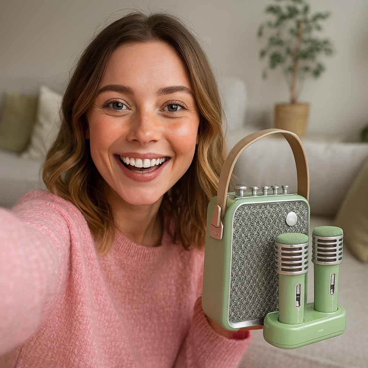 Divoom SongBird-HQ2 Bluetooth Speaker with Dual Wireless Microphones