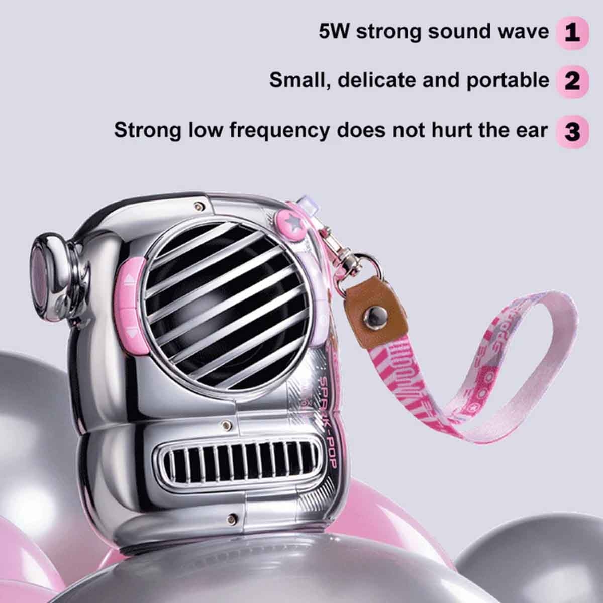 Divoom Pink Spark-Pop Portable Small Bluetooth Speaker