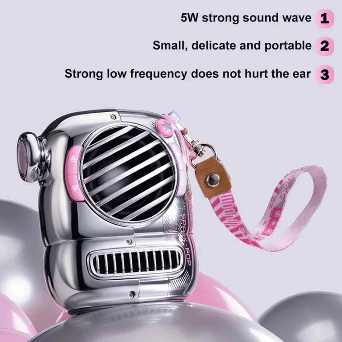 Divoom Pink Spark-Pop Portable Small Bluetooth Speaker