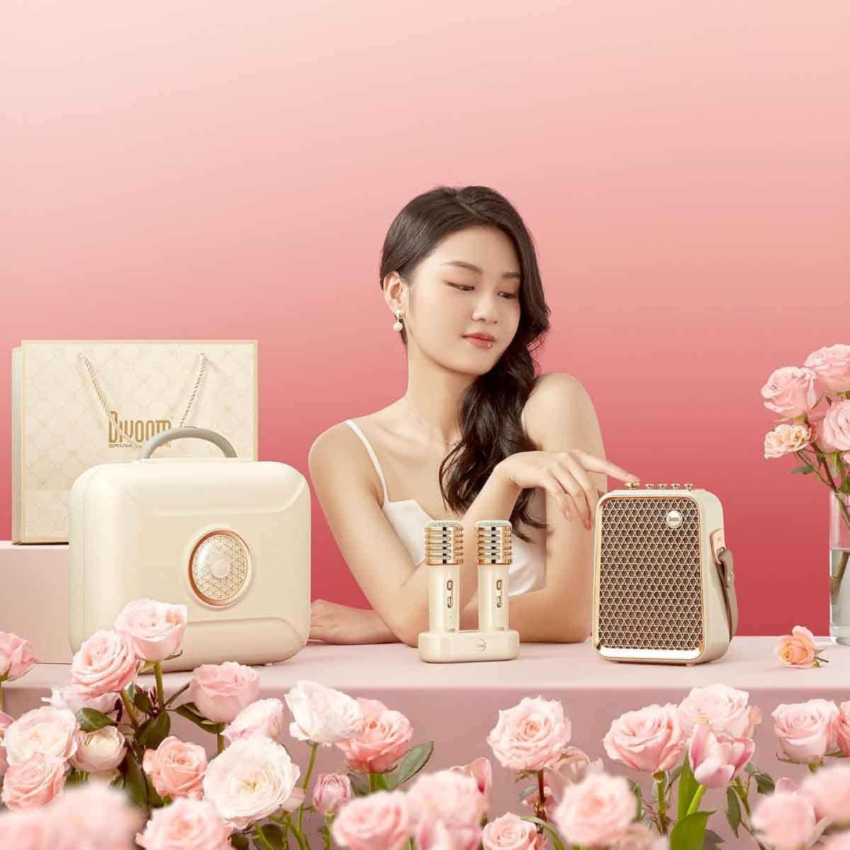 Divoom SongBird-HQ2 Bluetooth Speaker with Dual Wireless Microphones