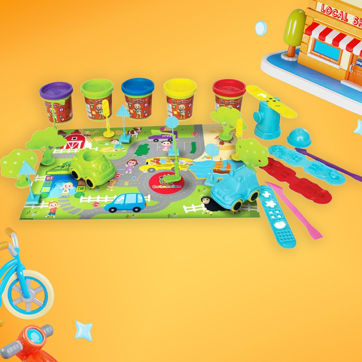 DohTime Cocomelon JJ Happy City Dough Set Unisex, 3-4 Years