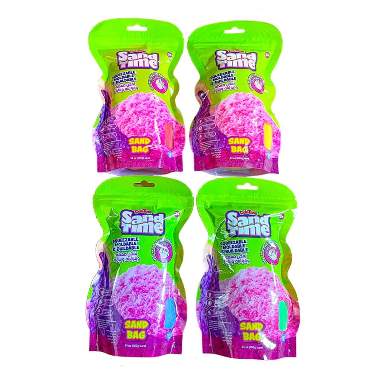 دوه تايم مجموعة رمل بأربعة ألوان وزن 24 أونصة، للجنسين، للأعمار من 3 إلى 4 سنوات