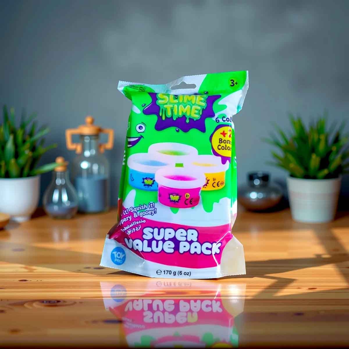 دوه تايم مجموعة سلايم فائقة القيمة بستة ألوان وزن 6 أونصات، للجنسين، للأعمار من 3 إلى 4 سنوات