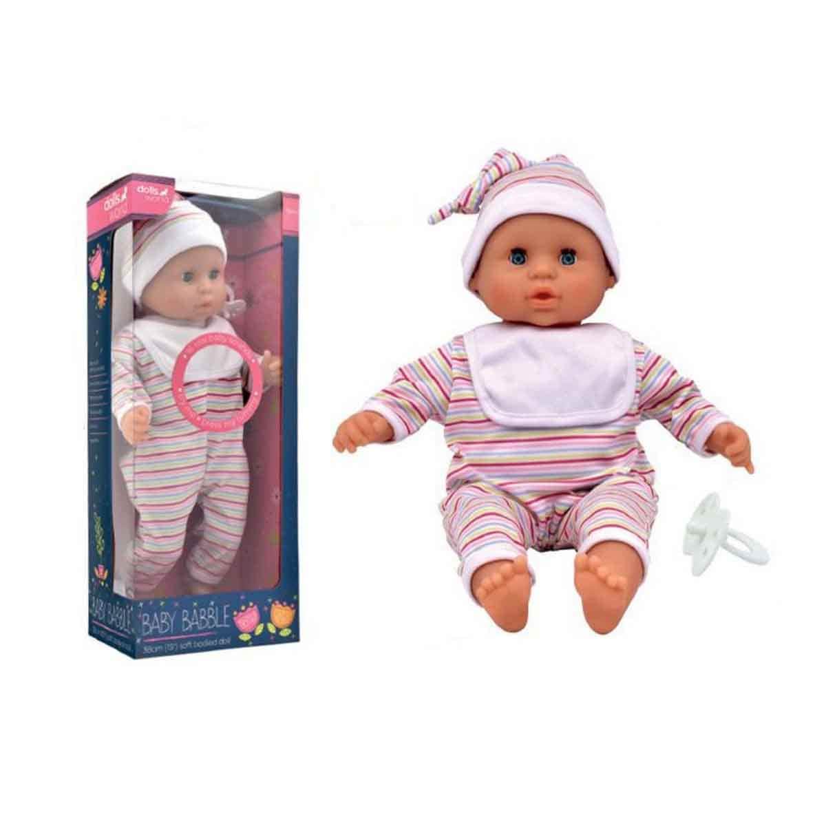 Dolls World 15″ Baby Babble Soft Bodied Baby Doll Toddler, 0-2 Years