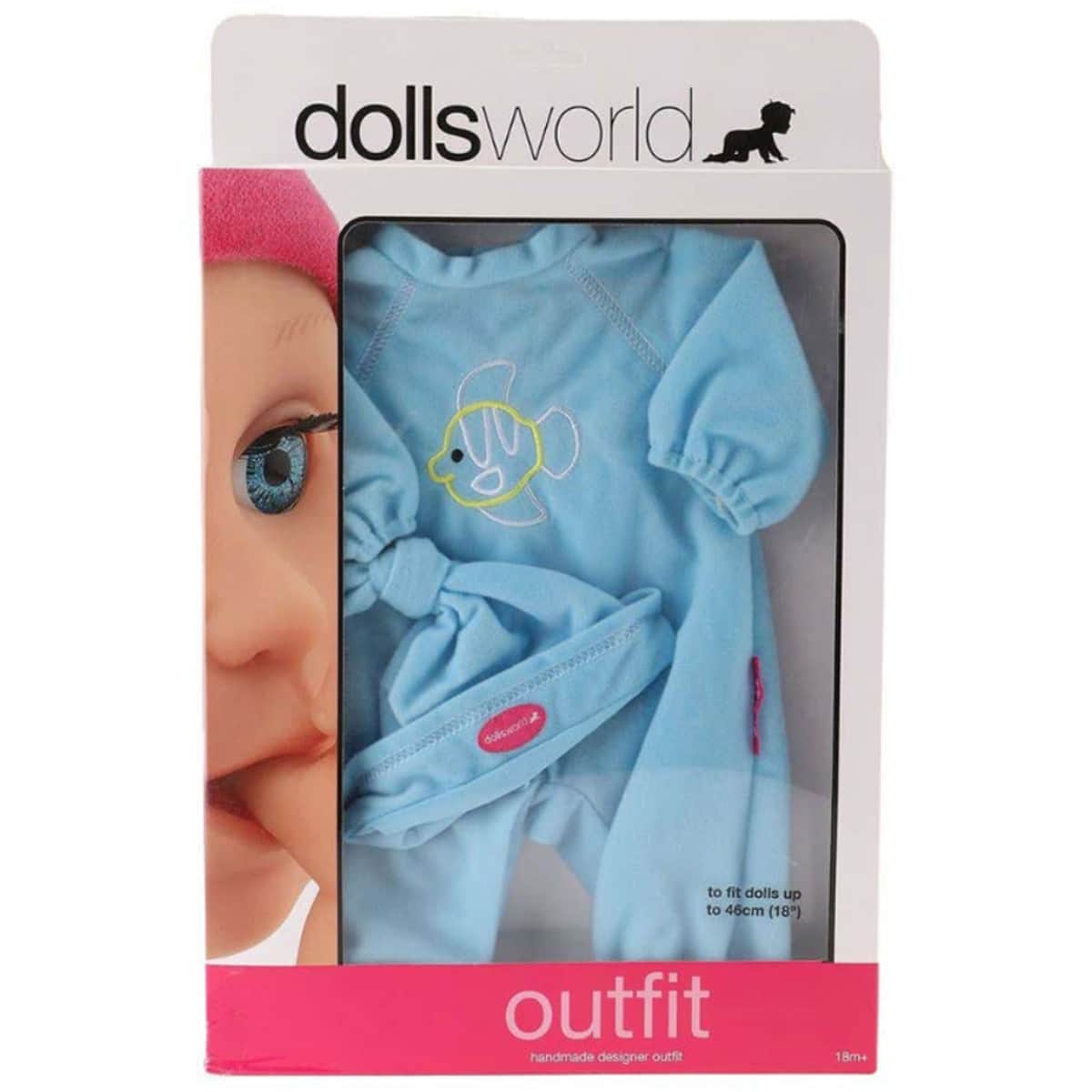 مجموعة ملابس متنوعة من Dolls World 18 بوصة رومبر وقبعة للأطفال الصغار، 0-2 سنة