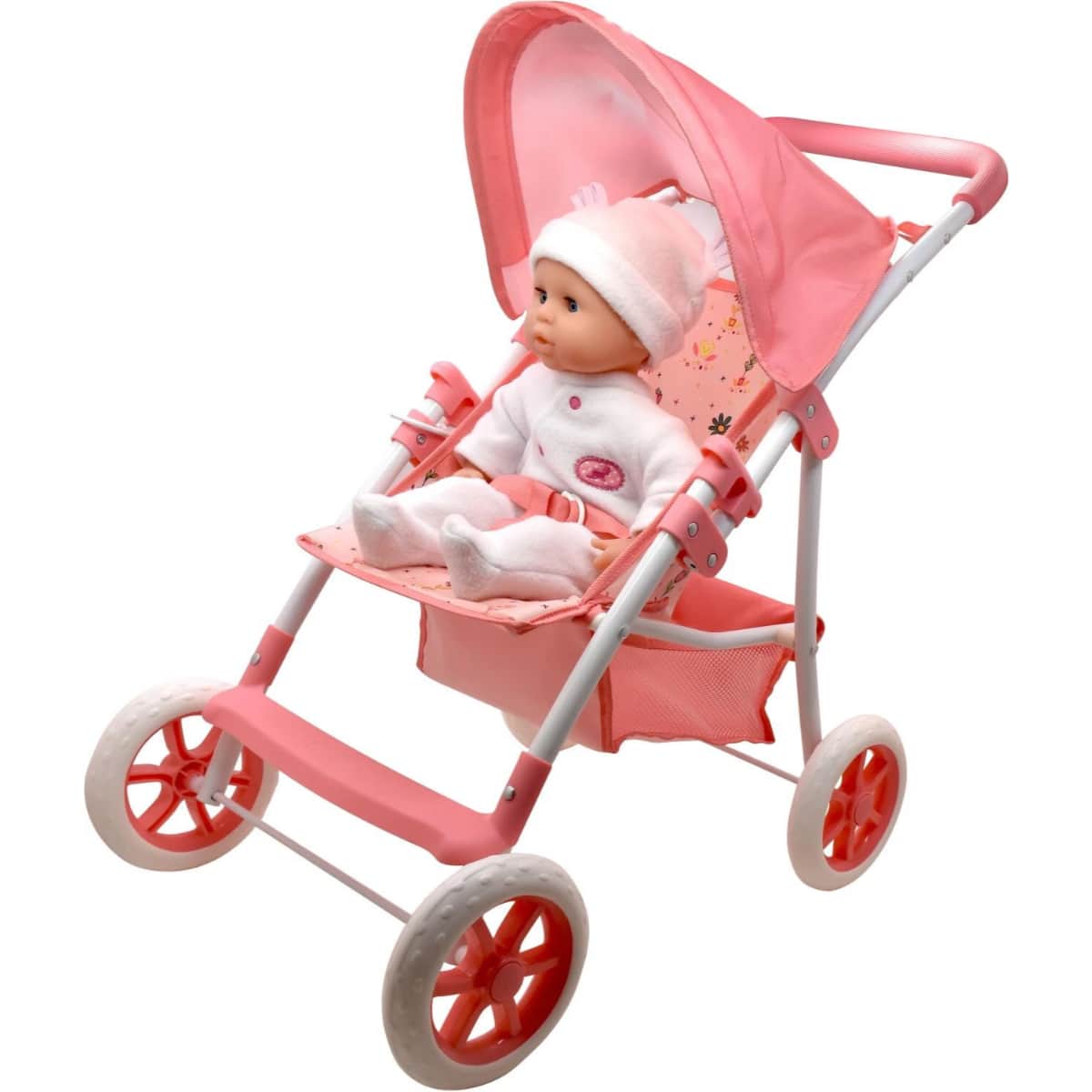 Dolls World 4-Wheel Stroller for 22″ Dolls Girls, 3-4 Years