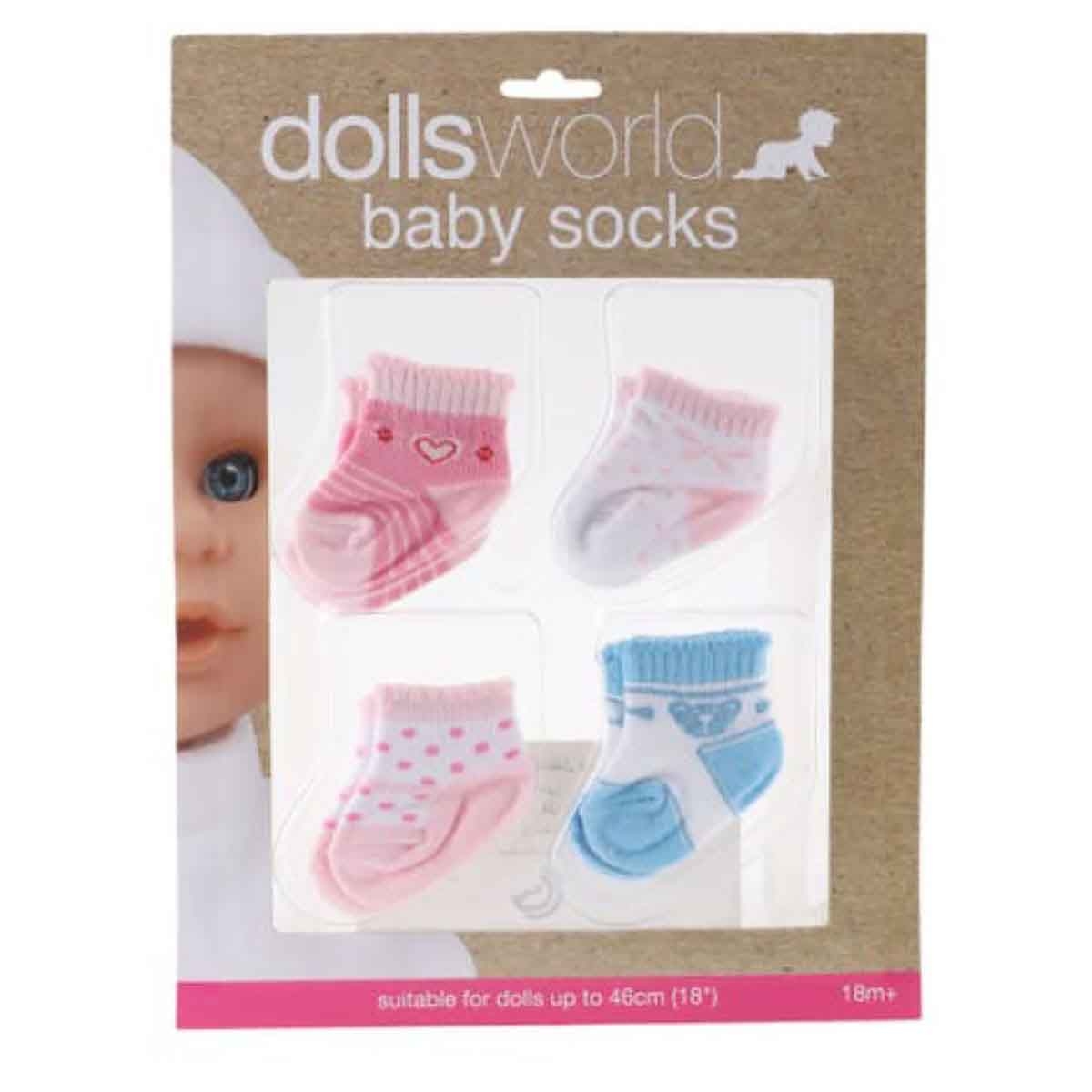 Dolls World Drink & Wet Baby Socks Set for 18″ Dolls Toddler, 0-2 Years, Pack of 8