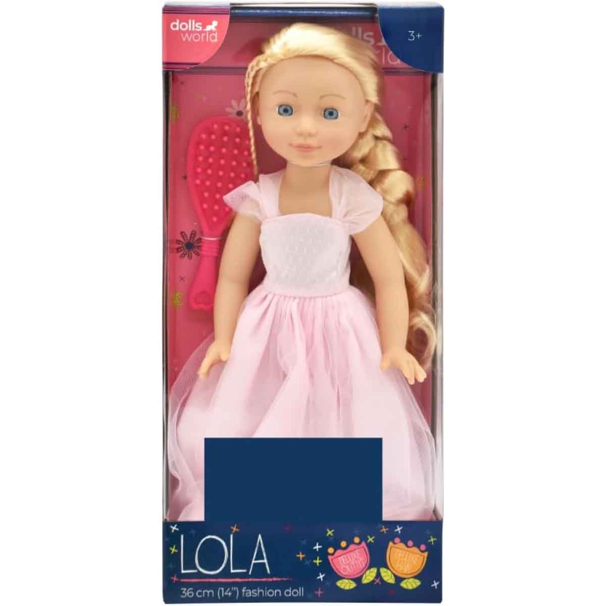 Dolls World PKN78252 14″ Lola Moving Arms and Legs Fashion Doll Girls, 3-4 Years