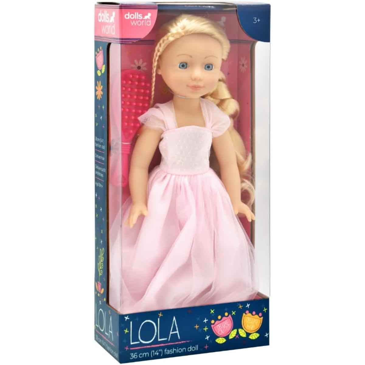 Dolls World PKN78252 14″ Lola Moving Arms and Legs Fashion Doll Girls, 3-4 Years