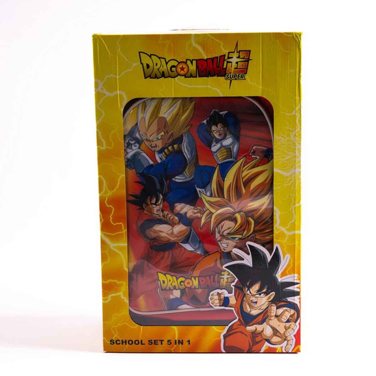 Dragon Ball 5-in-1 18" School Trolley Bag Set with Lunch Bag, Pencil Case, Water Bottle & Lunch Box Unisex, 5-7 Years