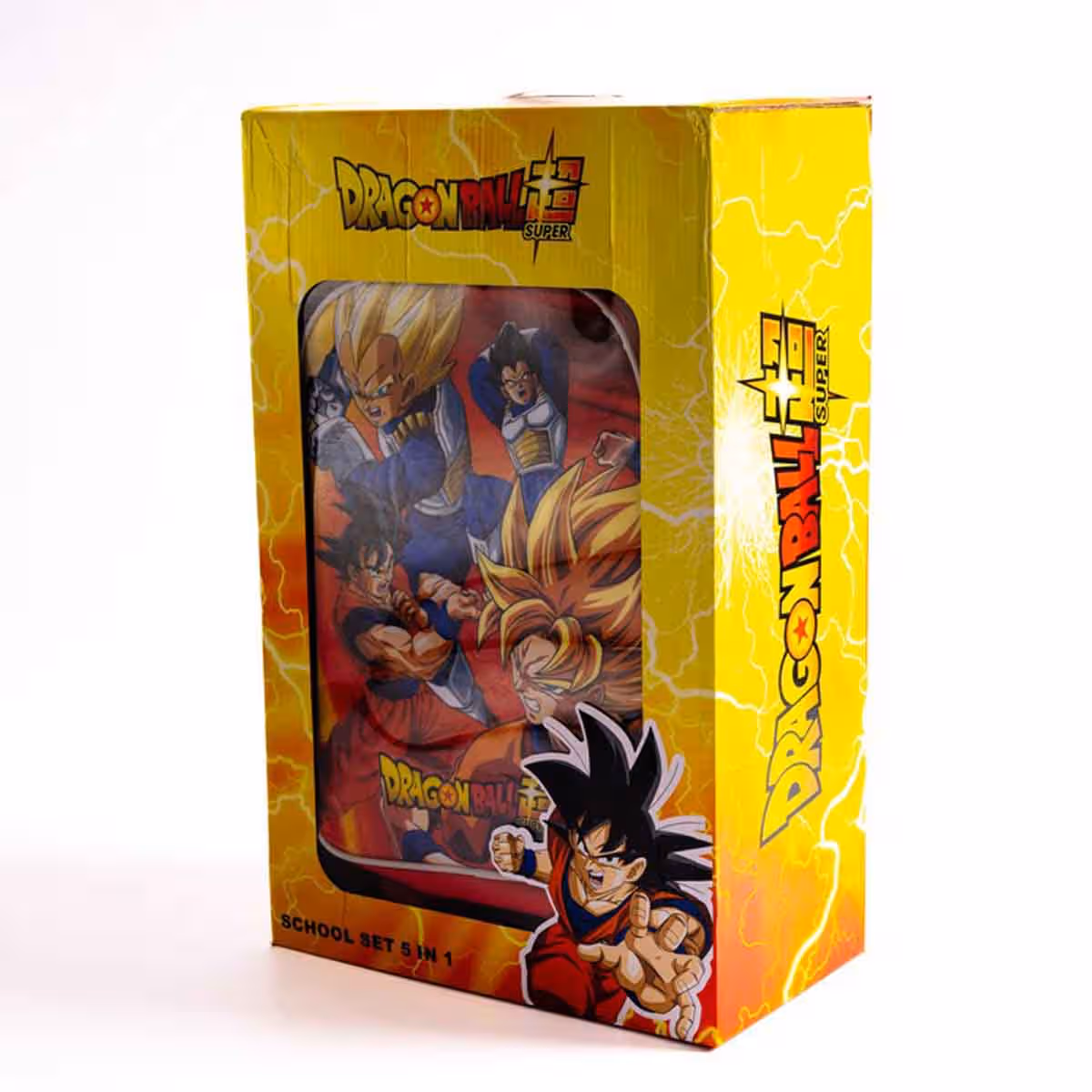Dragon Ball 5-in-1 18" School Trolley Bag Set with Lunch Bag, Pencil Case, Water Bottle & Lunch Box Unisex, 5-7 Years