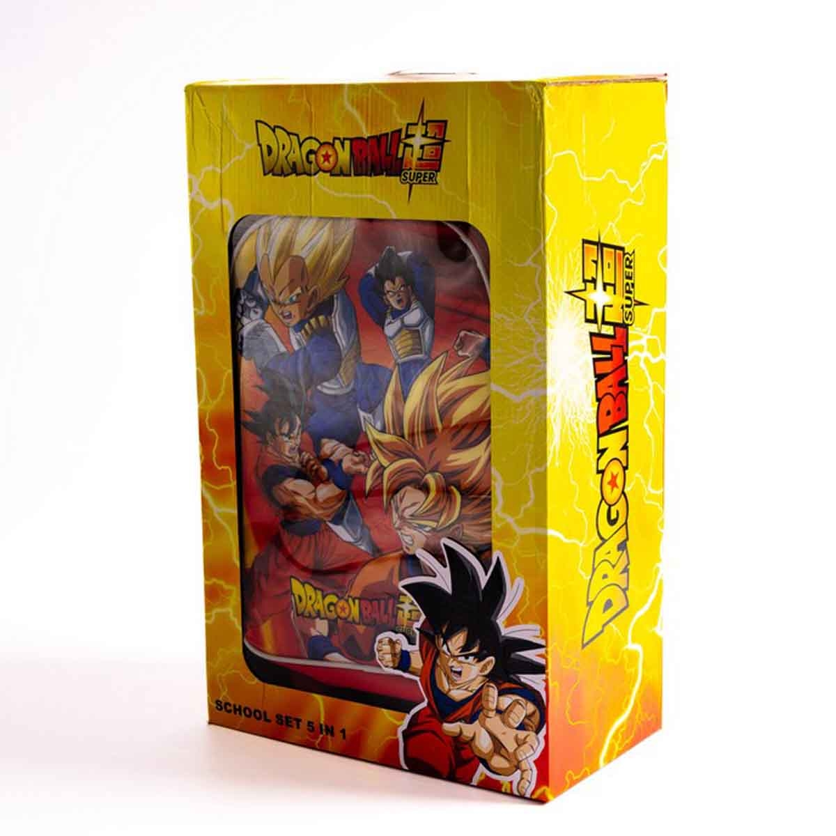 Dragon Ball 5-in-1 18" School Trolley Bag Set with Lunch Bag, Pencil Case, Water Bottle & Lunch Box Unisex, 5-7 Years