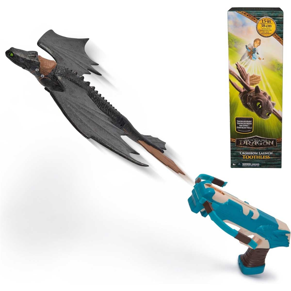 DreamWorks Dragons 2-Piece How to Train Your Dragon Crossbow Launch Toothless Set Unisex, 5-6 Years