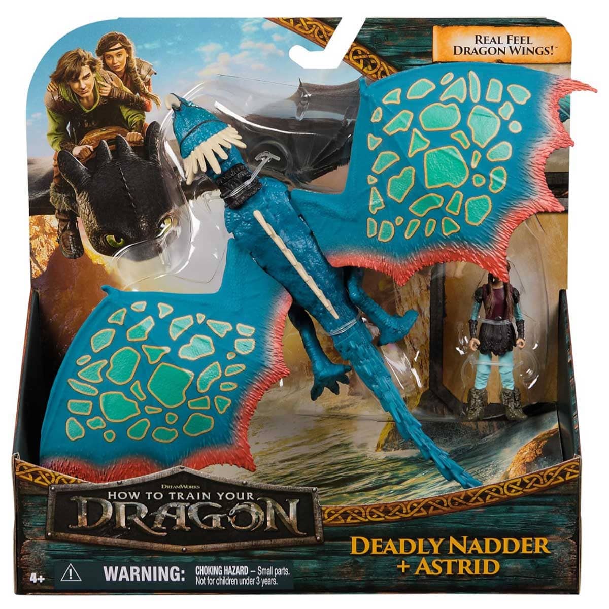 DreamWorks Dragons 2-Piece How to Train Your Dragon Deadly Nadder + Astrid Action Figure Set Unisex, 5-6 Years