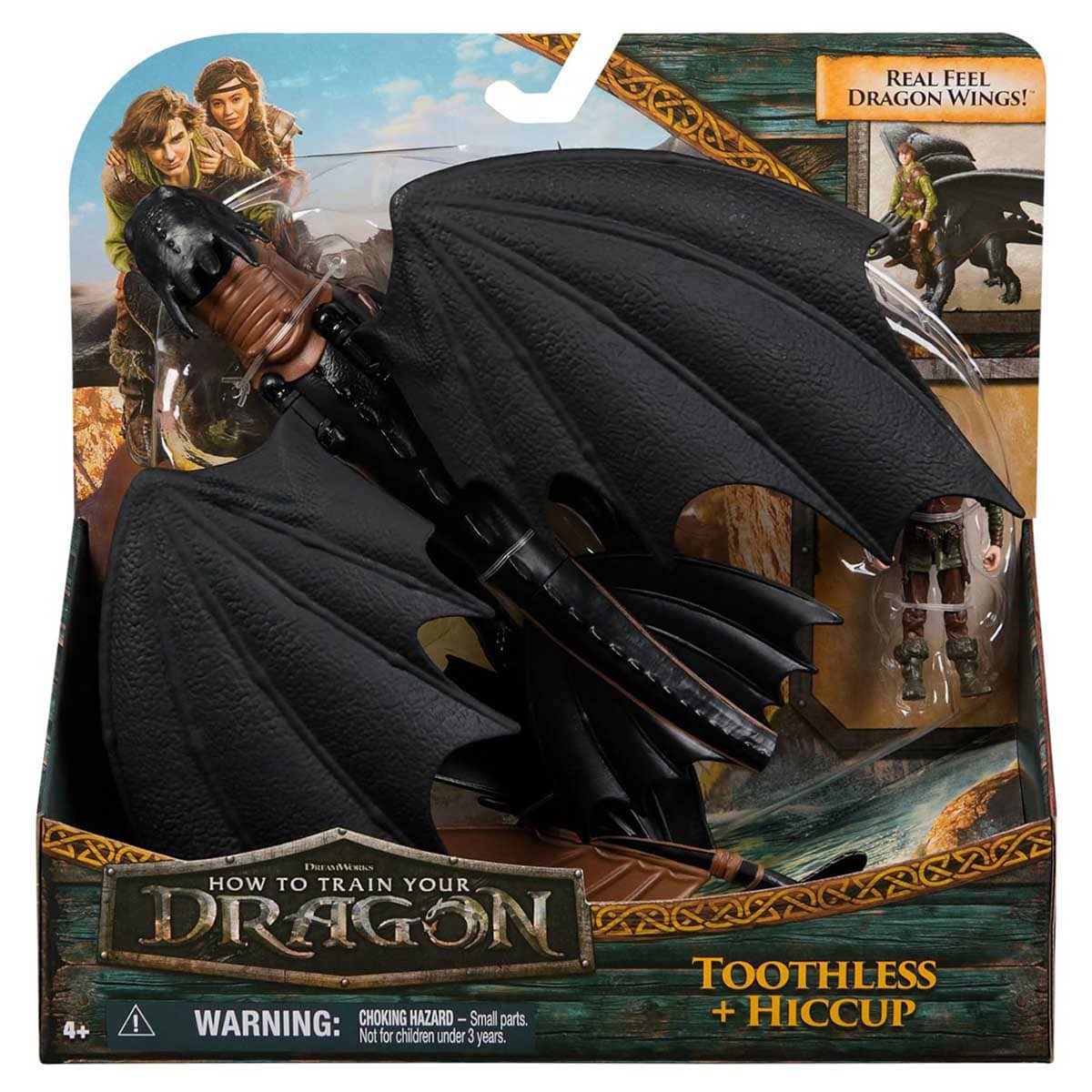 DreamWorks Dragons 2-Piece How to Train Your Dragon Toothless + Hiccup Action Figure Set Unisex, 5-6 Years