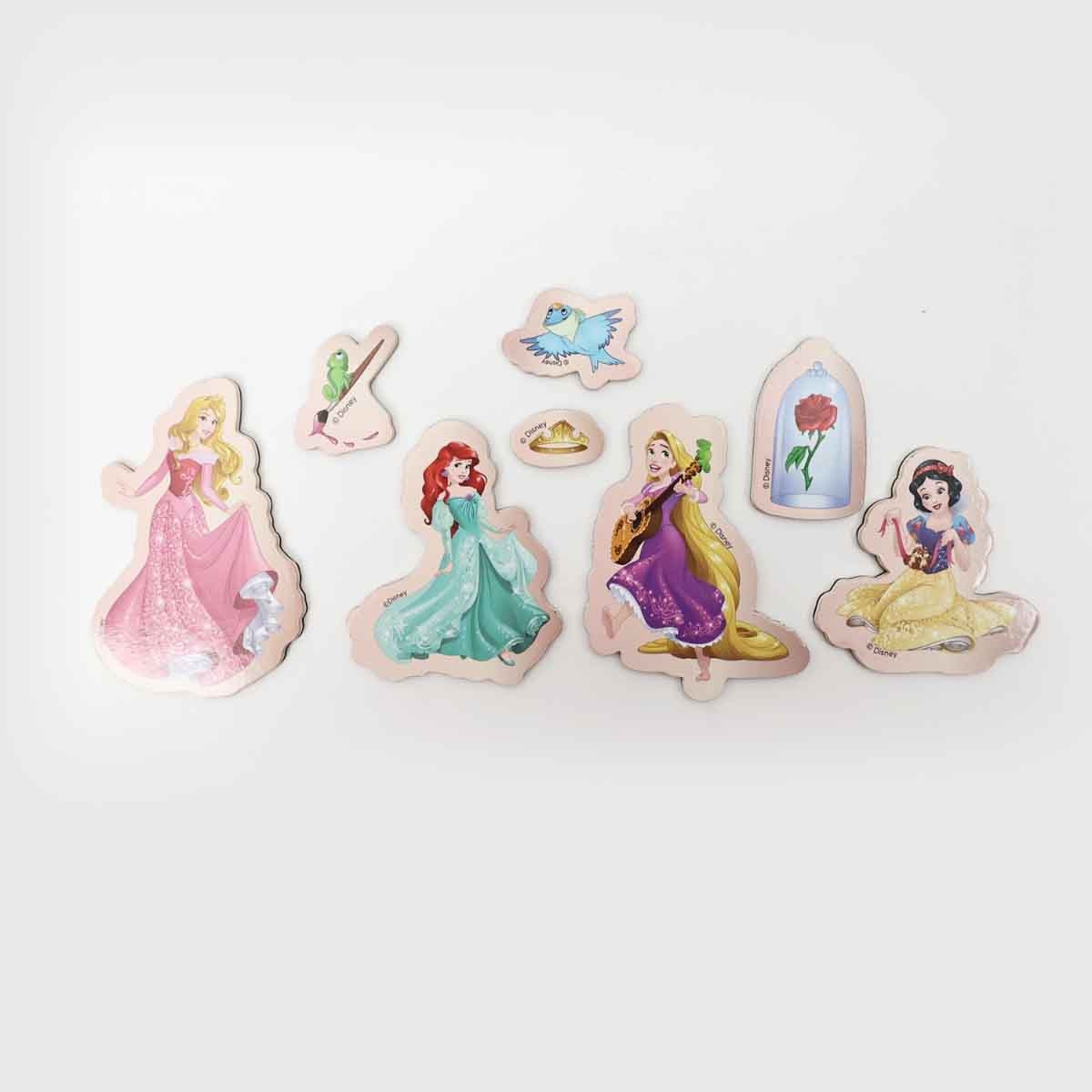 Disney Princess 15-Piece Wooden Magentic Characters Unisex, 3-4 Years