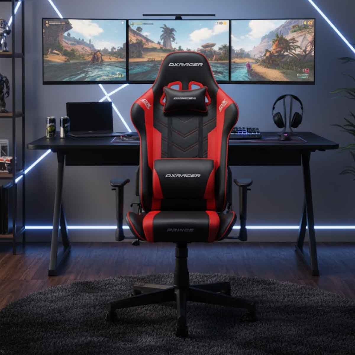 دي إكس ريسر برينس P132 سيريز أسود/أبيض كرسي ألعاب