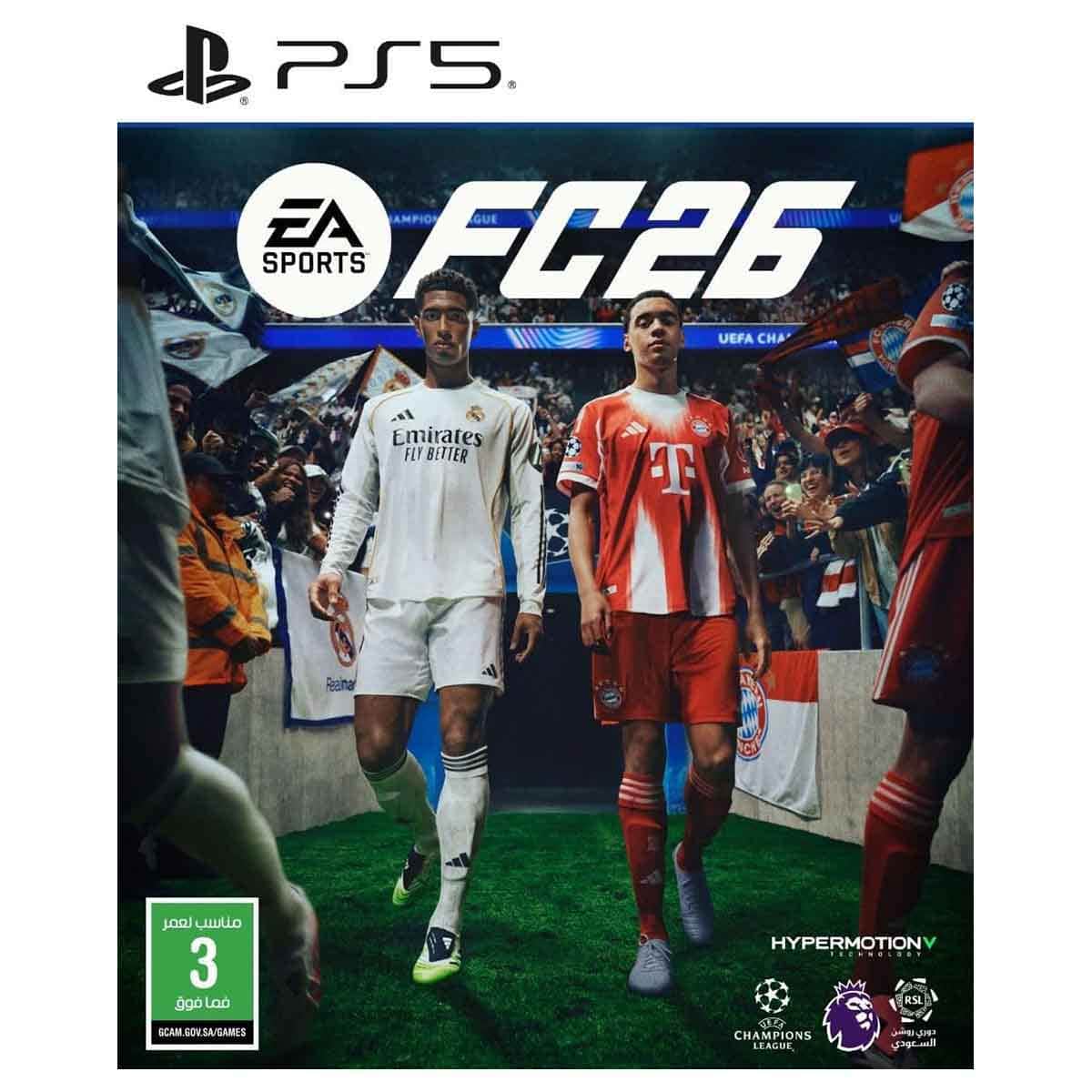 Sony PS5 Blu-Ray Disc (KSA Version) with 2 Controllers (White) + FC26 Bundle