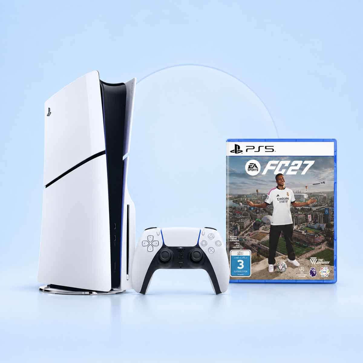 Sony PS5 Blu-Ray Disc 1TB - Official KSA Version + EA Sports FC 27 Video Game Bundle