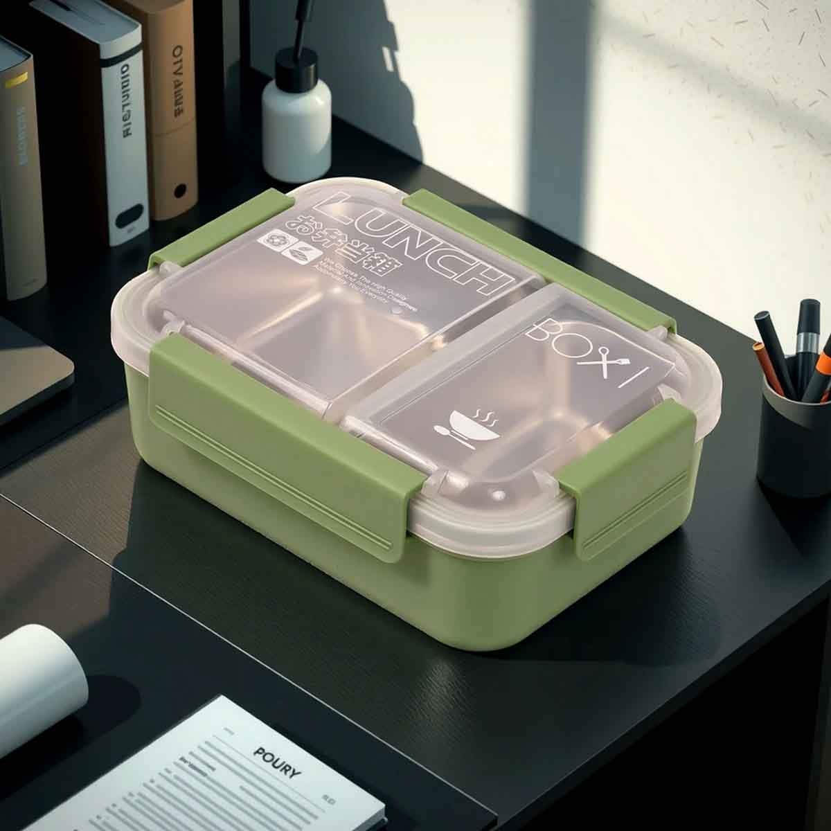 Eazy Kids 1.1L Green Lunch Box Unisex, 3-4 Years
