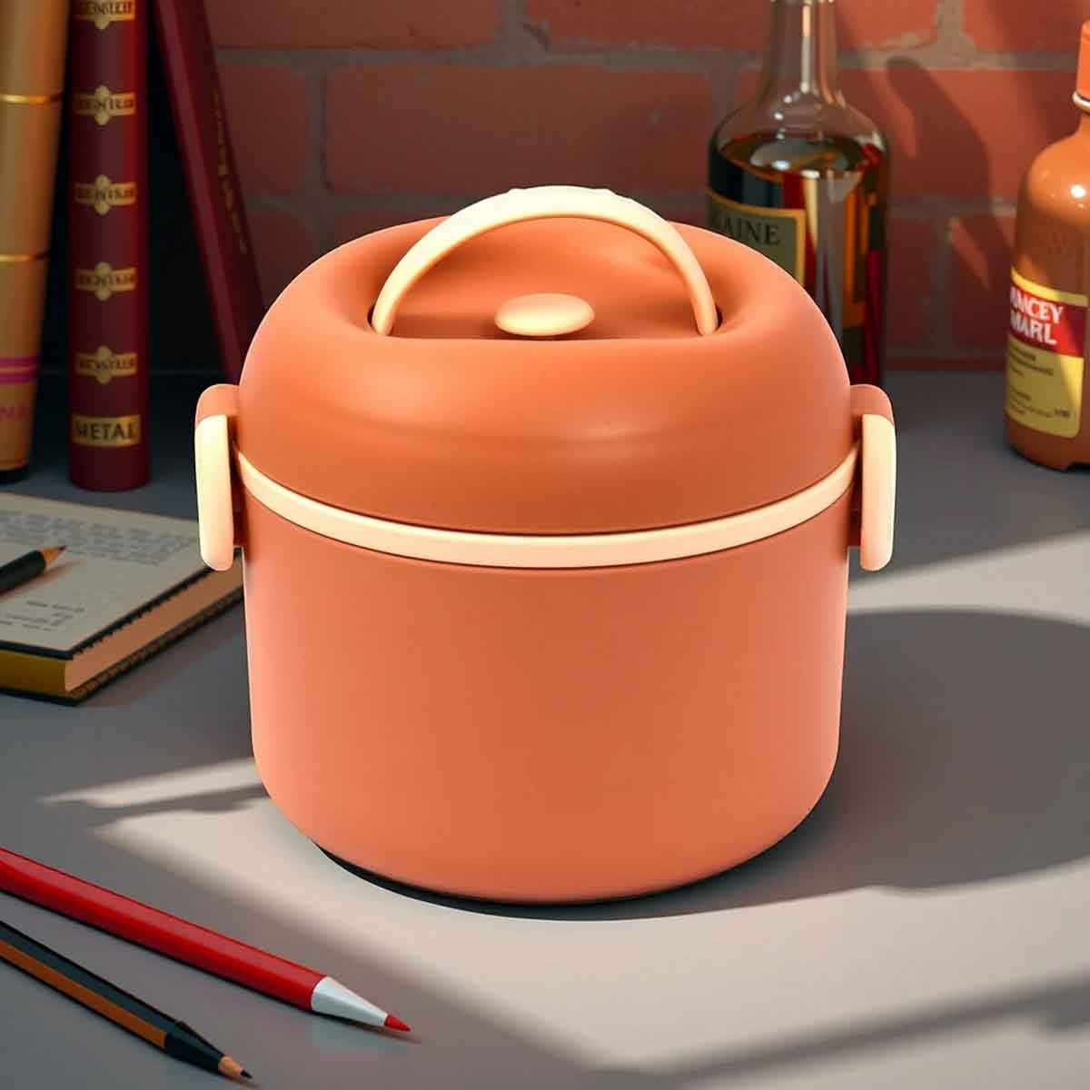 Eazy Kids 1.32L Brown Lunch Box Unisex, 3-4 Years